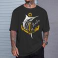 スポーツフィッシング カジキ メカジキ セイルフィッシュ アンカー付き Tシャツ 彼への贈り物