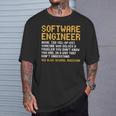 ソフトウェアエンジニア定義面白いコンピュータサイエンスジョーク Tシャツ 彼への贈り物