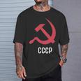 ソ連ロシアソビエト連合ハンマー 胸に鎌 Cccp付き Tシャツ 彼への贈り物