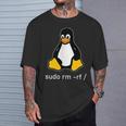 タックスlinuxペンギン-Sudorm-Rfコンピューターサイエンスコンピューター Tux Linux Tシャツ 彼への贈り物