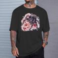 タランチュラ フローラル アートワーク アニマルアート 野生動物 タランチュラ 恋人 Tシャツ 彼への贈り物