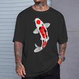 タンチョウサンケ 赤・白・黒鯉 Tシャツ 彼への贈り物
