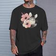 チンチラ ハイビスカス ブルーム ハーモニー フローラル チンチララバーズ Tシャツ 彼への贈り物