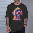 トイプードル愛好家デザイン ポップアート 面白いトイプードル 犬 Tシャツ 彼への贈り物