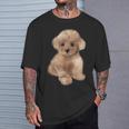 トイプードル犬、品種、ミニプードル子犬 Tシャツ 彼への贈り物