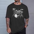 ドラムセットの図面 電子ドラム Tシャツ 彼への贈り物