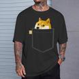 ドージコインシャツフェイクポケットシャツドージコイントゥザムーン Tシャツ 彼への贈り物