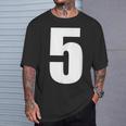 ナンバーファイブ 数字 5 プレーン 白 数字 Tシャツ 彼への贈り物