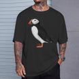 ニシツノメドリ 鳥 動物 図 バードウォッチング 贈り物 鳥類学者 生物学者 自然科学 Tシャツ 彼への贈り物
