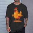 ニワトリとオンドリの胸のコスチューム Tシャツ 彼への贈り物