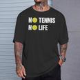 ノーテニスノーライフ テニス好き アウトドア好き ソフトテニス好き クール テニスサークル ソフトテニス Tシャツ 彼への贈り物