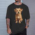 ノーフォークテリア 犬 モチーフ ペット アートワーク ノーフォークテリア Tシャツ 彼への贈り物