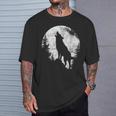 ハウリングウルフ 月光 森 シルエット 荒野 Tシャツ 彼への贈り物