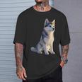 ハスキーがモチーフの愛犬家 シベリアンハスキーが大好き Tシャツ 彼への贈り物