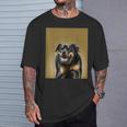 ハッピーロットワイラー犬自撮りポートレート Tシャツ 彼への贈り物