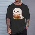 ハンバーガーとかわいいおばけ Tシャツ 彼への贈り物