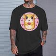 ハートに囲まれたハートを持つかわいいハムスター Tシャツ 彼への贈り物