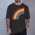 ハーフレインボー Roygbiv カラフルラッキーレインボー Tシャツ 彼への贈り物