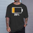 バッテリー25 残り25 バッテリーtシャツバッテリー低 Tシャツ 彼への贈り物