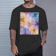 パステルインクのイラストにマルチカラー春の花。 Tシャツ 彼への贈り物