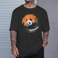パンダ 森 ポートレート 動物好き 自然 グラフィック パンダ Tシャツ 彼への贈り物