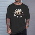 パンダ 面白いtシャツ メンズ 動物 グッズ おもしろ 面白い 服 ネタ 動物 珍獣 熊猫 Tシャツ 彼への贈り物