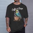 ヒップスター セキセイインコ コーヒー セキセイインコ Tシャツ 彼への贈り物