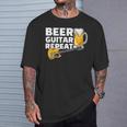 ビール ギター リピート ギター ベース ロックンロール ギタリスト向け Tシャツ 彼への贈り物