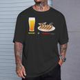 ビールとぎょうざとねこ ビール 餃子 猫 Tシャツ 彼への贈り物