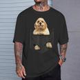 ファニーアメリカンコッカースパニエル ポケットに入った犬好き向け Tシャツ 彼への贈り物