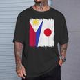 フィリピン 日本 ハーフフラッグ ウェア フィリピン ジャパニーズルーツ Tシャツ 彼への贈り物