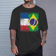 フランス ブラジルの旗 Tシャツ 彼への贈り物
