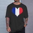 フランス国旗ラブハートフランス国旗 Tシャツ 彼への贈り物