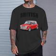 ブリティッシュクラシックカー レッド ミニスポーツカー Tシャツ 彼への贈り物