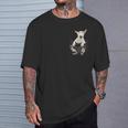 ブルテリア愛好家のためのポケットに入った面白いブルテリア Tシャツ 彼への贈り物