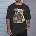 ブルドッグ 写真家 写真カメラ Tシャツ 彼への贈り物
