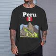 ペルー お土産 インカ マチュピチュ ペルー国旗 アンデス山脈 Tシャツ 彼への贈り物