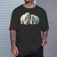 ホッキョクグマ。動物好き、シロクマの家族 Tシャツ 彼への贈り物