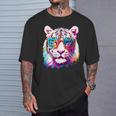 ホワイトタイガー サングラス カラフル アート 動物 虎 Tシャツ 彼への贈り物