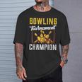 ボウリング大会優勝 クルー ボウリング チーム ホビー ボウラー Tシャツ 彼への贈り物