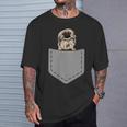 ポケットに入った面白いペキニーズ犬 犬愛好家 Tシャツ 彼への贈り物