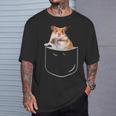ポケットハムスターシャツ、ポケットに入った面白いハムスター ギフトtシャツ Tシャツ 彼への贈り物