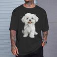 マルチーズ 犬 グラフィック ペット イラスト マルチーズ Tシャツ 彼への贈り物