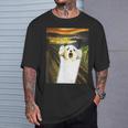 マルチーズ 面白いtシャツ 犬 ムンクの叫び かわいい メンズ 子供 おもしろ 服 グッズ ネタ わんこ Tシャツ 彼への贈り物