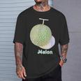 メロン Melon 『フルーツ ポップ』果物 リアル シンプル かわいい イラスト Tシャツ 彼への贈り物