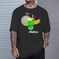 メロン 3 Melon メロンソーダ クリームソーダ カット 『デリシャス フルーツ』果物 リアル 面白い イラスト Tシャツ 彼への贈り物