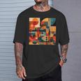 モダン 抽象 パターン ボーホー 抽象 幾何学 Tシャツ 彼への贈り物