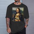 モナリサダヴィンチ プリントシャツ 柴犬とモナリサ Tシャツ 彼への贈り物
