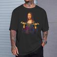 モナリザ 面白いtシャツ ジム 筋トレ 絵画 美術 メンズ おもしろ 面白い 服 おもしろグッズ ネタ Tシャツ 彼への贈り物