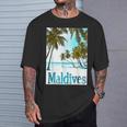 モルディブ島 ビーチ 熱帯風景 旅行 お土産 Tシャツ 彼への贈り物